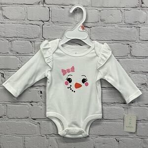 Lullaby Lane One Piece Top Girls Size 0-3 months Snowbaby Long Sleeve Snap Close